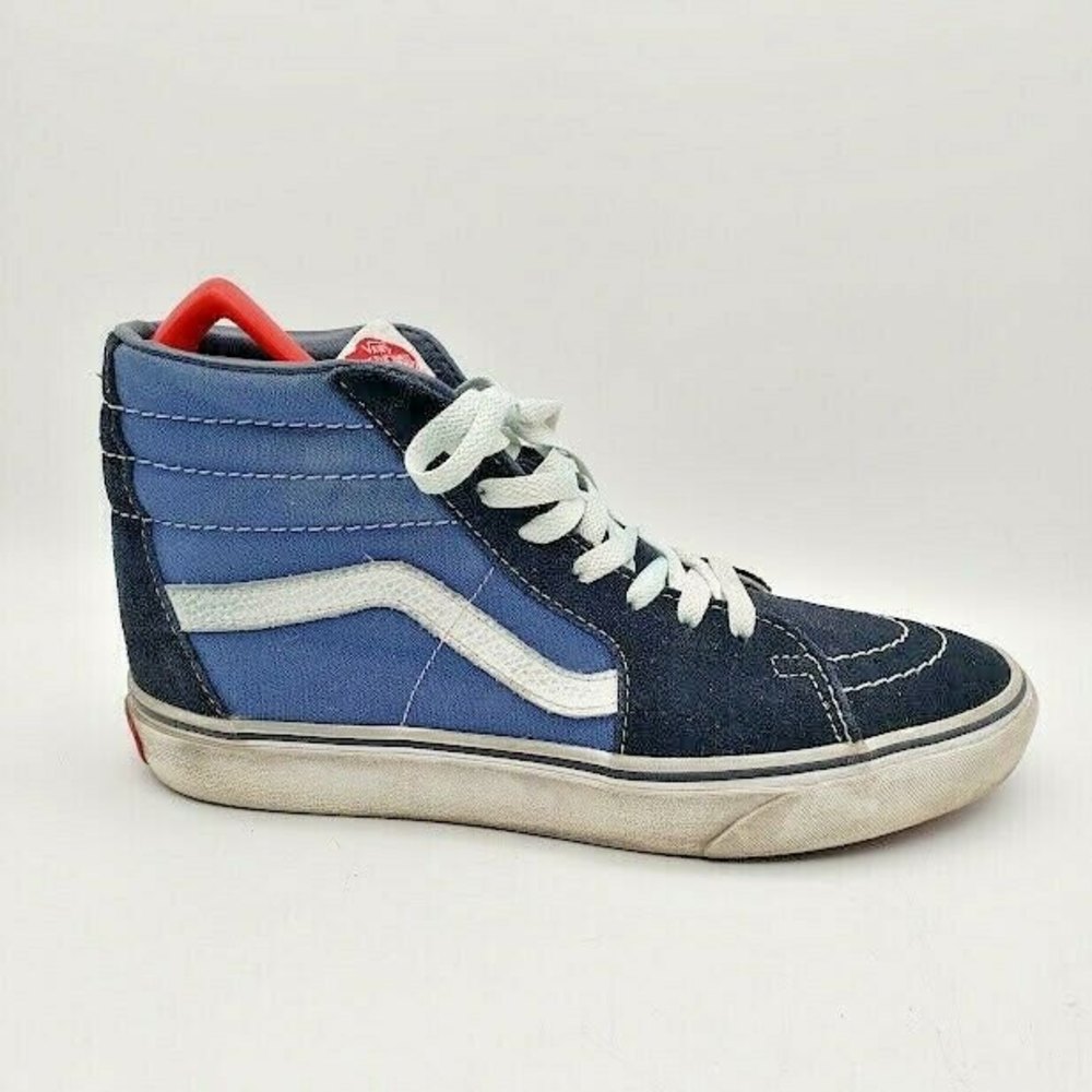 VANS Unisex Old Skool Sk8 Hi Suede Sneakers (Blue, Size Men's 7/ Womens 8.5)